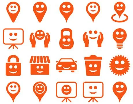 Tools, options, smiles, objects icons Stockillustratie