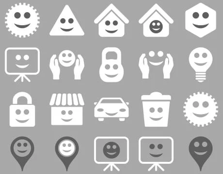 Tools, options, smiles, objects icons 스톡 일러스트