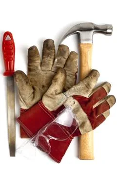 Tools over a white background Foto stock