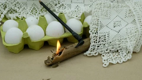 Tools for painting Easter eggs. Stock Footage 168900314