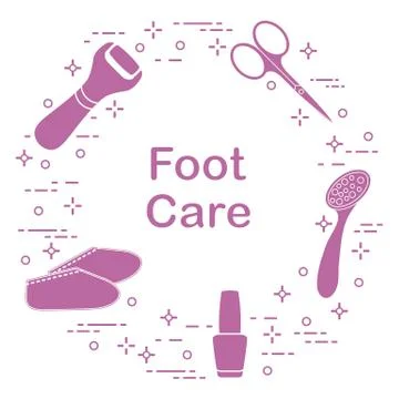 Tools for pedicure. Personal care. Stock Illustration