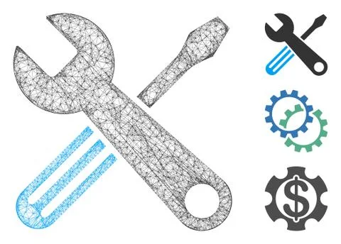 Tools Polygonal Web Vector Mesh Illustration Stock Illustration