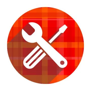 Tools red flat icon isolated. 库存插图
