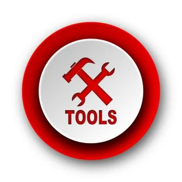 Tools red modern web icon on white background. Stock Illustration