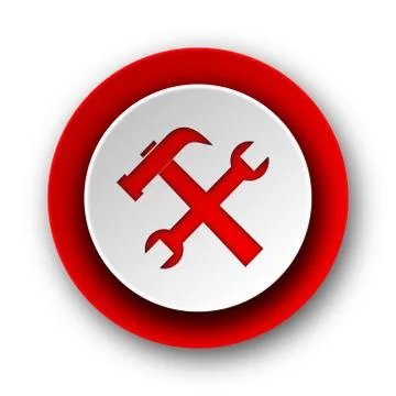 Tools red modern web icon on white background. Stock Illustration
