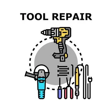 Tools for repair and maintenance constructing process illustration Stock Illustration