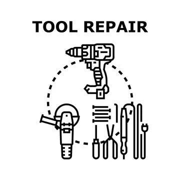 Tools for repair and maintenance constructing process illustration Stock Illustration
