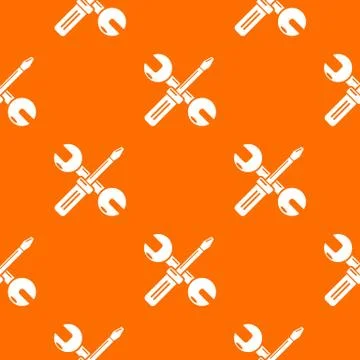 Tools repair pattern vector orange Illustrazione stock