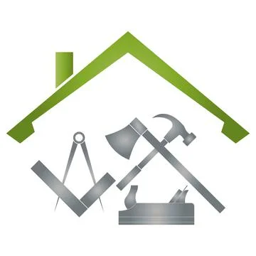 Tools, Roofer, Carpenter, Handyman, Logo Stock Illustration