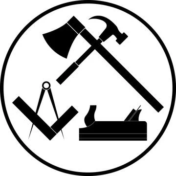 Tools, Roofer, Carpenter, Handyman, Logo Stock Illustration