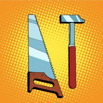 Tools saw hammer Stock-Illustration