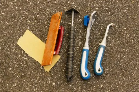 Tools for scraping loose paint Foto stock