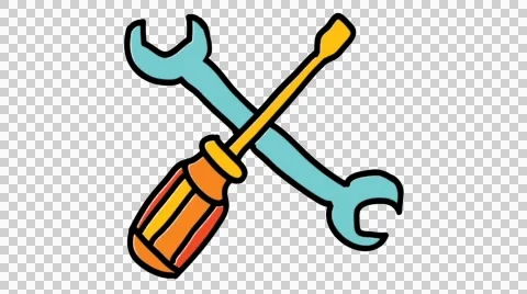 Tools screw drive cartoon hand drawn illustration animation sketch transparent Stock Footage 44825384