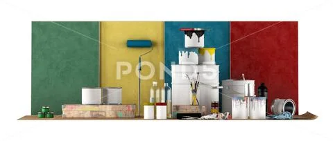 Tools for select color swatch to paint walls Illustration #70705952