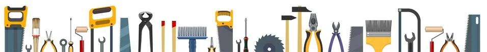 Tools. Set. The background is horizontal. Lower. Screwdrivers, hammers, wrenc Stock Illustration
