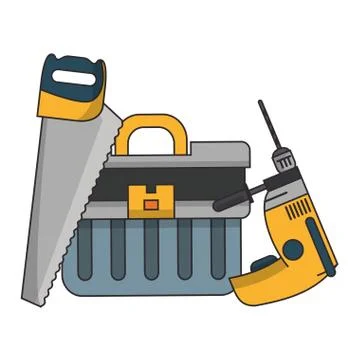 Tools set collection workshop icons cartoon Stock Illustration