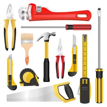 Tools set vector design illustration isolated on white background Illustrazione stock