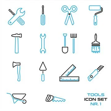 Tools set - website icon set Stock Illustration