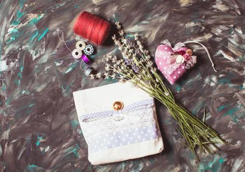 Tools for sewing alert - time to work Stock Photos