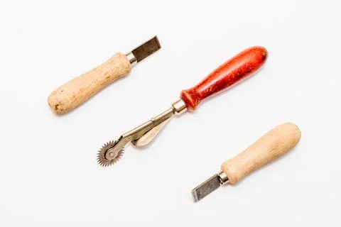 Tools for sewing. Knives, opening tool 写真素材