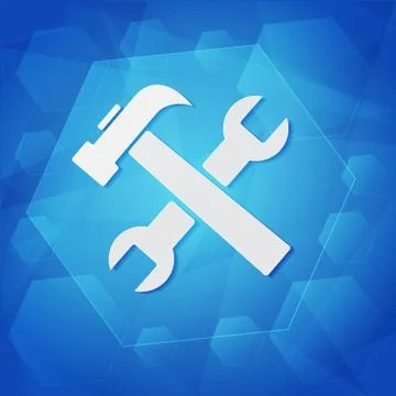 Tools sign over blue background Stock Illustration