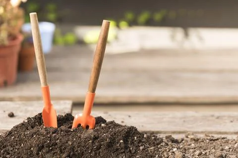 Tools soil. High quality and resolution beautiful photo concept Stock Photos