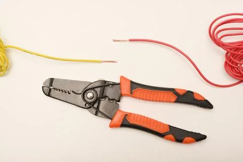Tools for soldering and processing wires. Foto stock