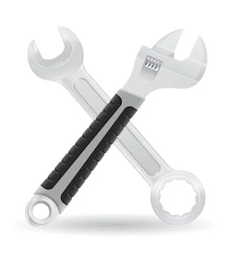 Tools spanner and screw wrench icons illustration Stock Illustration