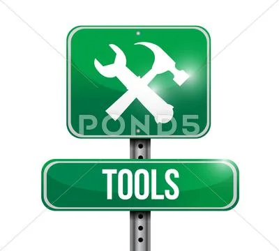 Tools street sign illustration design Stock Illustration