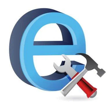 Tools with symbol for internet. illustration design Stock-Illustration