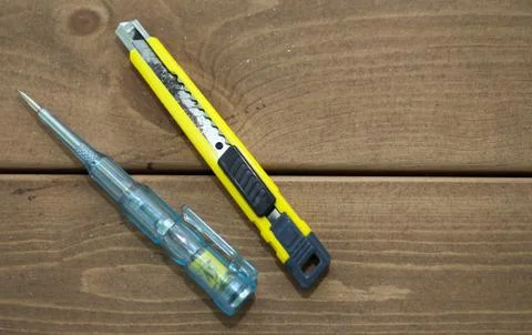 Tools on a table Stock Photos