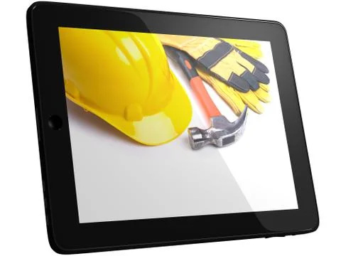 Tools On Tablet Computer Screen Stock Photos