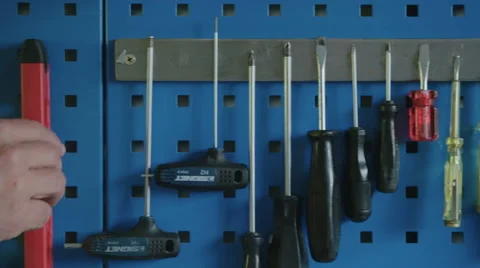 Tools on a tool board Stock Footage 61322799