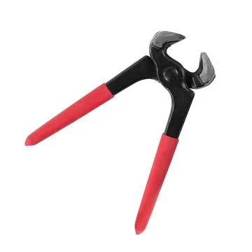 Tools - Top view open carpenter's pincers. Isolated Stock Photos