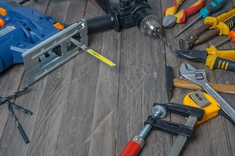 Tools used for DIY at home Stock Photos