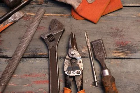Tools used for work at home or industry Stock Photos