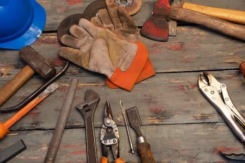 Tools used for work at home or industry Stock Photos