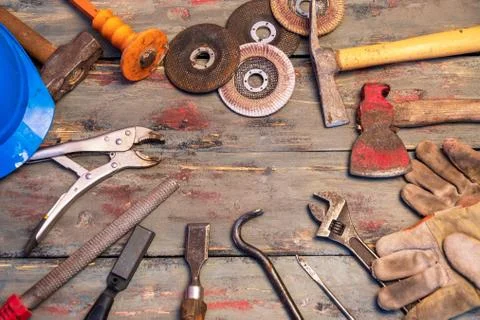 Tools used for work at home or industry Stock Photos