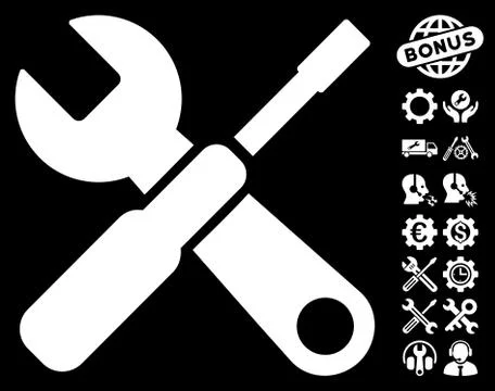 Tools Vector Icon With Tools Bonus Stock Illustration