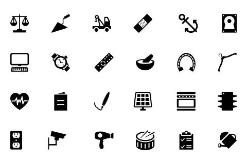 Tools Vector Icons Collection Stock Illustration