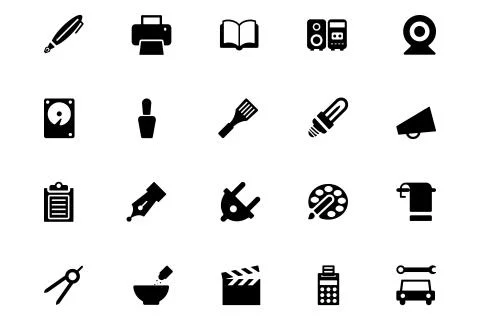 Tools Vector Icons Set Stock Illustration