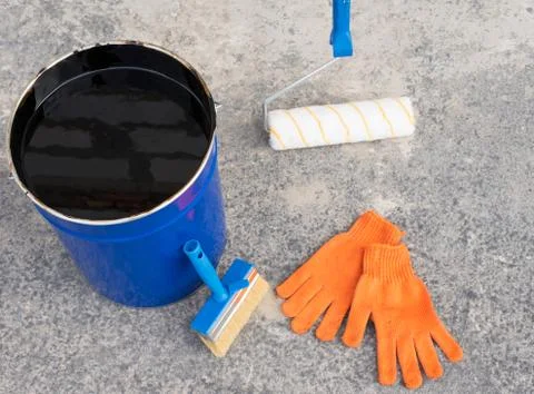 Tools for waterproofing. Stock Photos