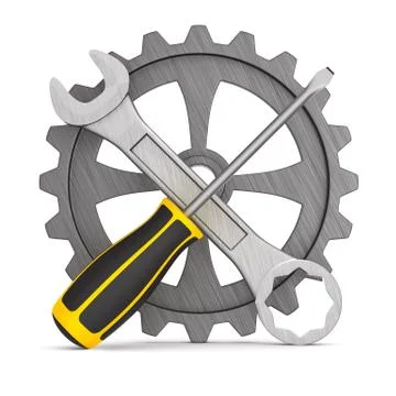 Tools on white background. Isolated 3D illustration Stock Illustration