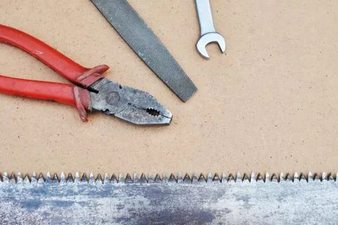 Tools for work of the carpenter Stock Photos