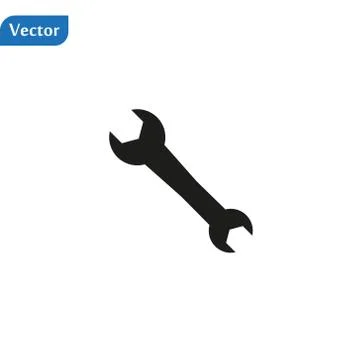 Tools wrench and screwdriver vector icon in trendy flat style isolated on gre Stock Illustration