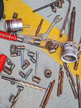 Toolset on the ground Stock Photos