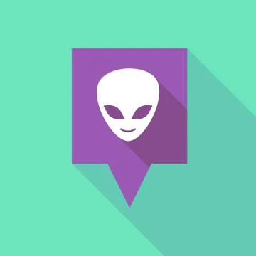Tooltip icon with an alien face Stock Illustration