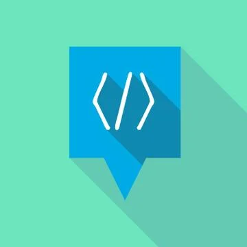 Tooltip icon with a code sign Illustrazione stock