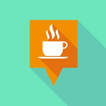 Tooltip icon with a coffee mug Stock Illustration