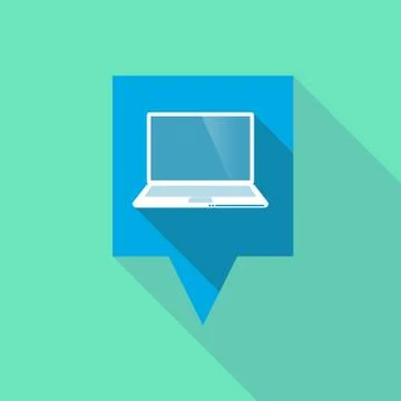 Tooltip icon with a laptop 스톡 일러스트